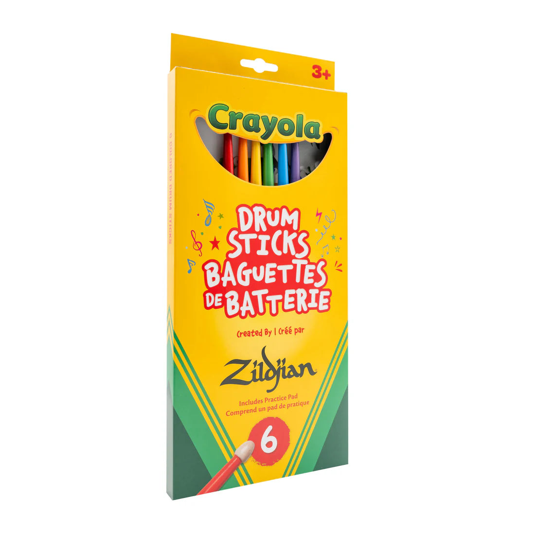Image of Zildjian x Crayola Pack, 6 Kids Drumsticks & Pad  ZKIDS